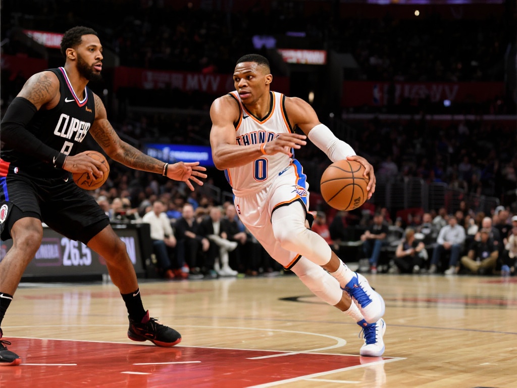 在本轮系列赛中，拉塞尔-威斯布鲁克展现了